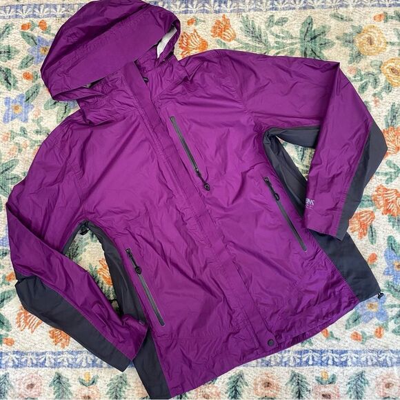 EMS hooded raincoat windbreaker size Large purple vented armpit system3 jacket - Picture 1 of 9